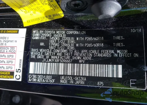 2015 Lexus Gx 460 Luxury from USA, damaged, VIN JTJJM7FX8F5096667